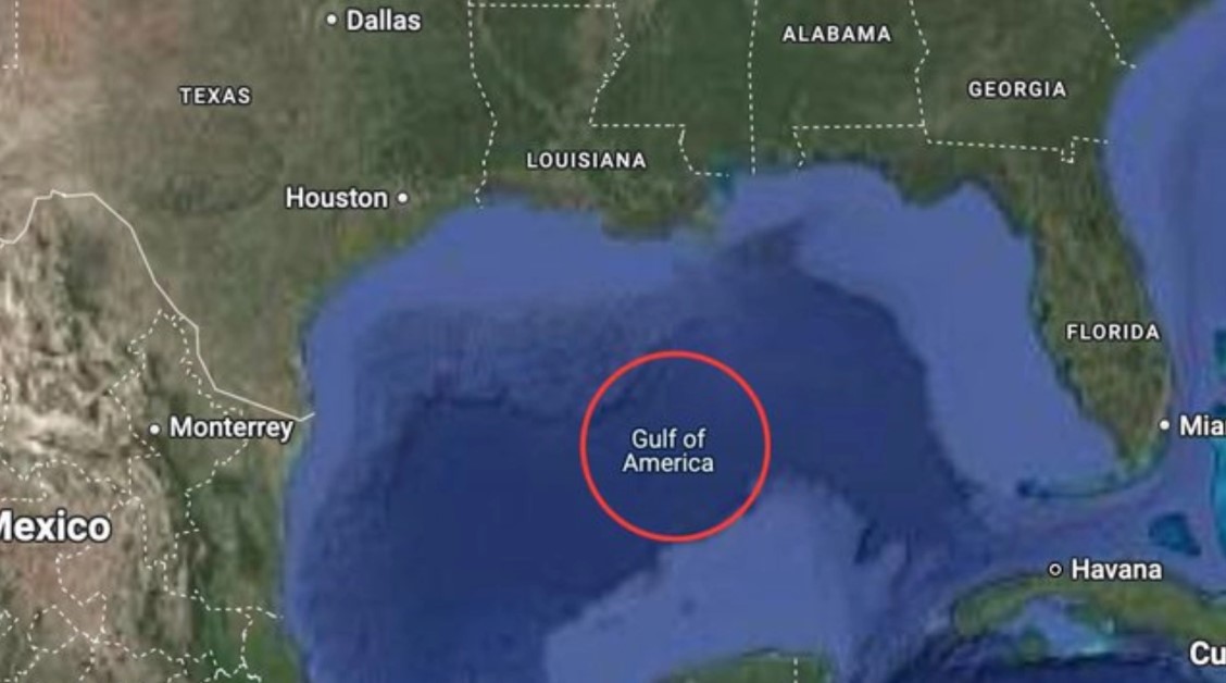 Google has officially updated the name of the Gulf of Mexico to the Gulf of America in its Maps application, 1 Place 2 Names